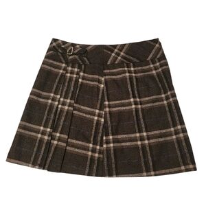 Nwot SUZY SHIER 7/8 Plaid Pleated Mini Skirt